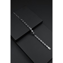 Frnch 316L Çelik Italyan Model Zirkon Taşlı Gümüş Renk Erkek Bileklik FRJ12268-3268-A
