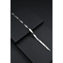 Frnch 316L Çelik Italyan Model Gümüş-Siyah Renk Erkek Bileklik FRJ12289-3289-AB3