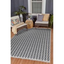 Valery Home Arya Vl Çift Taraflı,katlanabilir,yıkanabilir, Pamuk Salon,oturma Odası,balkon Kilim Kremantrasit2 80 x 150  cm