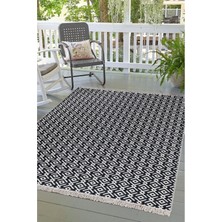 Valery Home Arya Vl Çift Taraflı,katlanabilir,yıkanabilir, Pamuk Salon,oturma Odası,balkon Kilim Kremantrasit2 80 x 150  cm