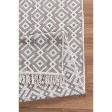 Valery Home Arya Vl Çift Taraflı,katlanabilir,yıkanabilir, Pamuk Salon,oturma Odası,balkon Kilim Krembej2 80 x 150  cm
