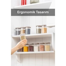 Miya 12'li 24 Parça Etiketli ve Kilitlenebilir Hava Almaz Kapaklı Baharatlık - Saklama Kabı Seti Bej