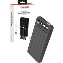 Torima TRM-1014 Kablosuz Şarjlı 10.000 Mah Powerbank | Entegre Kablolu ve Dijital Göstergeli