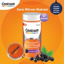 Centrum Immunity Kara Mürver Multivitamin 60 Kapsül + Günlük Vitamin Kutusu Hediye