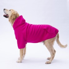 Pettrend Pembe Fuşya  Kanguru Cepli Orta Büyük Irk Köpek Hoodie- Sweatshirt  Büyük Köpek Kıyafeti(18-40 kg Aralığı Orta Büyük Irklar )