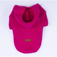 Pettrend Pembe Fuşya  Kanguru Cepli Orta Büyük Irk Köpek Hoodie- Sweatshirt  Büyük Köpek Kıyafeti(18-40 kg Aralığı Orta Büyük Irklar )