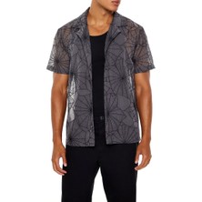 F21 Örümcek Ağ Desenli Gömlek