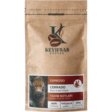 Keyifsas Coffee Brezilya Espresso Cerrado Kahvesi 250 gr Çekirdek Veya Öğütülmüş