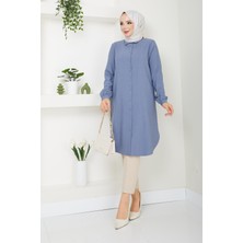 Doque Tesettür Kadın Düğmeli Mevsimlik Çizgili Tunik Giyçık 61052 61053