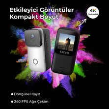 SJCAM C200 4K UHD 2160P 1200mAh Geniş Batarya WiFi 16MP 154° Kompakt Tasarım 40 Metre Su Geçirmez Kılıflı Geniş Açılı Mini Aksiyon Kamerası Beyaz