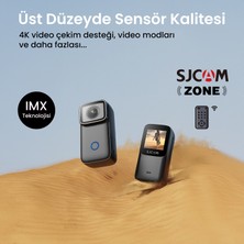 SJCAM C200 4K UHD 2160P 1200mAh Geniş Batarya WiFi 16MP 154° Kompakt Tasarım 40 Metre Su Geçirmez Kılıflı Geniş Açılı Mini Aksiyon Kamerası Beyaz