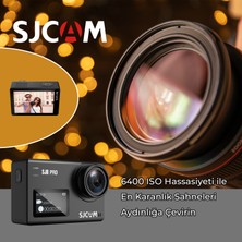 SJCAM SJ8 Pro 2.33” 5GHz WiFi 4K60 UHD 8X Dijital Zoom 170° Geniş Açı 240FPS Ağır Çekim 6-Eksenli Jiroskop Sabitleme H.265 1200mAh Ultra Geniş Batarya Çift Mikrofon Aksiyon Kamerası Siyah