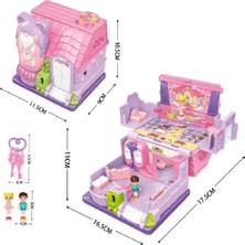 Işıklı Müzikli Aksesuarlı Oyuncak Ev Seti Kız Oyun Setleri Açılır Kapanır Oyuncak Ev