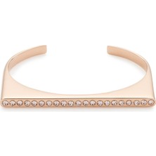 Sıralı Swarovski® Kristalli Pembe Altın Kaplama Manyetik Bileklik