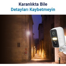 Hybrone Hold İç ve Dış Ortam Bataryalı Wi-Fi Akıllı Kamera, Renkli Gece Görüşü, Siren ve Işığı Sayesinde Aktif Caydırıcılık, Mıknatıs ile Kolay Kurulum