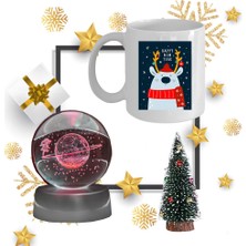 Regalo Işıklı Küre Kupa Çam Ağacı Hediye Seti Yılbaşı Hediyesi