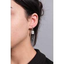 Midyat Gümüş Dünyası 925 Ayar Baget Kesim  Zirkon Taşlı Gümüş  Küpe