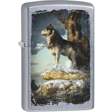 Zippo Wolf On The Lookout - Street Chrome Çakmak - 49007-00063-MODEL22