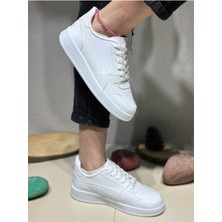 Dmr Günlük Rahat Yumuşak Beyaz Kadın Sneaker Kaymaz Taban Bağcıklı Konforlu Unisex Spor Ayakkabı