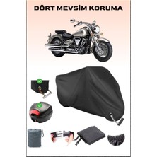 Breen Yamaha Wild Star Xv 1600 Için Arka Çanta ve Kilit Uyumlu Siyah Motosiklet Branda, Güvenli