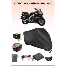 Breen Yamaha Yzf 600 R Thundercat Için Arka Çanta ve Kilit Uyumlu Siyah Motosiklet Branda, Güvenli