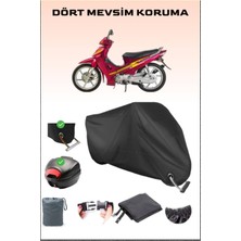 Breen Kanuni Elite 100 Için Arka Çanta ve Kilit Uyumlu Siyah Motosiklet Branda, Güvenli