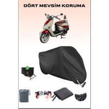Breen Arora Ar 150T-N2 Nostalji Için Kilit Uyumlu Siyah Motosiklet Branda, Güvenli, Su Geçirmez