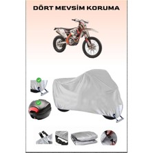 Ktm 350 Exc-F Six Days Için Arka Çanta Ve Kilit Uyumlu Gri Motosiklet Branda, Güvenli