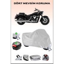 Yamaha Xvs 1300 A Için Arka Çanta Ve Kilit Uyumlu Gri Motosiklet Branda, Güvenli