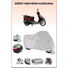 Mondial 125 Nt Turkuaz Için Arka Çanta Ve Kilit Uyumlu Gri Motosiklet Branda, Güvenli