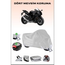Yamaha Yzf R1 Için Arka Çanta Ve Kilit Uyumlu Gri Motosiklet Branda, Güvenli