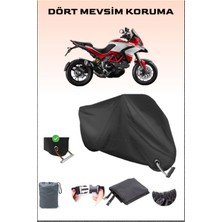 Breen Ducati Multistrada 1200 Pikes Peak Için Kilit Uyumlu Siyah Motosiklet Branda, Güvenli, Su Geçirmez