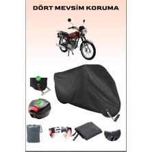 Breen Mondial 125 Mg Classic Için Arka Çanta ve Kilit Uyumlu Siyah Motosiklet Branda, Güvenli