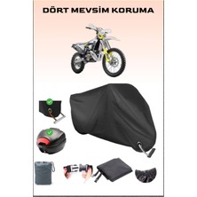 Husqvarna Te 300I Için Arka Çanta Ve Kilit Uyumlu Siyah Motosiklet Branda, Güvenli