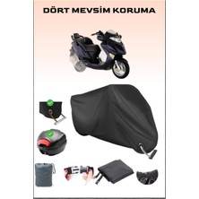 Kymco Grand Dink 150 Için Arka Çanta Ve Kilit Uyumlu Siyah Motosiklet Branda, Güvenli