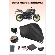 Yamaha Mt-03 Için Arka Çanta Ve Kilit Uyumlu Siyah Motosiklet Branda, Güvenli