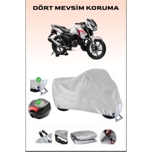 Tvs Apache Rtr 160 Için Arka Çanta Ve Kilit Uyumlu Gri Motosiklet Branda, Güvenli