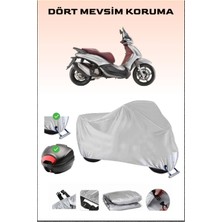 Breen Piaggio Beverly Sport Touring 350 I.e. Için Arka Çanta Kilit Uyumlu Gri Motosiklet Branda