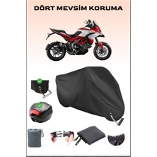 Ducati Multistrada 1200 Pikes Peak Için Arka Çanta Ve Kilit Uyumlu Siyah Motosiklet Branda