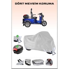 Yuki Yk-25 Midilli Için Arka Çanta Ve Kilit Uyumlu Gri Motosiklet Branda, Güvenli