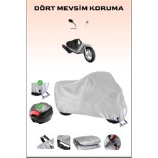 Yuki Tb100T3E Picasso 100 Için Arka Çanta Ve Kilit Uyumlu Gri Motosiklet Branda, Güvenli