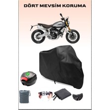 Breen Ducati Scrambler 1100 Special Arka Çanta Uyumlu Siyah Motosiklet Branda Su Geçirmez Dayanıklı Kumaş