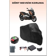 Breen Yamaha X-Max 300 Abs Arka Çanta Uyumlu Siyah Motosiklet Branda Su Geçirmez Dayanıklı Kumaş