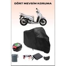 Breen Honda Sh 300 Arka Çanta Uyumlu Siyah Motosiklet Branda Su Geçirmez Dayanıklı Kumaş