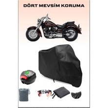 Breen Yamaha Xvs 1100 Drag Star Arka Çanta Uyumlu Siyah Motosiklet Branda Su Geçirmez Dayanıklı Kumaş