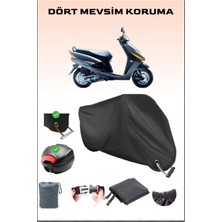 Honda Beat Için Arka Çanta Ve Kilit Uyumlu Siyah Motosiklet Branda, Güvenli