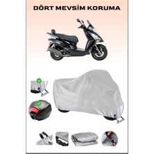 Kymco Dink 200I Için Arka Çanta Ve Kilit Uyumlu Gri Motosiklet Branda, Güvenli