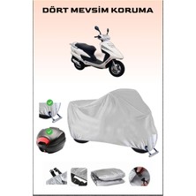 Asya Efsane Eco 100 Için Arka Çanta Ve Kilit Uyumlu Gri Motosiklet Branda, Güvenli