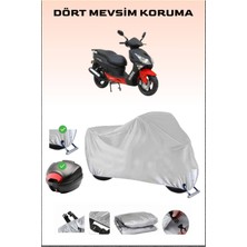 Breen Asya Shark 150 Için Arka Çanta Ve Kilit Uyumlu Gri Motosiklet Branda, Güvenli