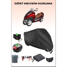 Breen Yuki YB250ZKT Optimus Için Arka Çanta ve Kilit Uyumlu Siyah Motosiklet Branda, Güvenli
